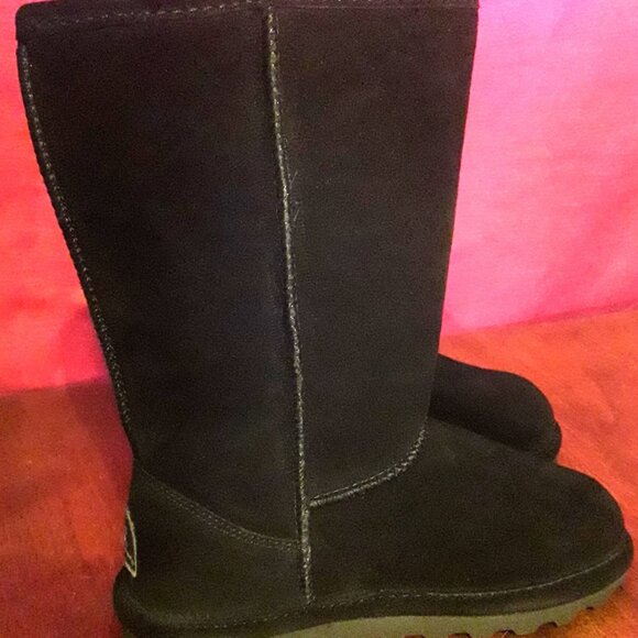 BNIB BearPaw Elle Tall Sheepskin Winter Boots Black Girls Children Kids 13 - Picture 4 of 5